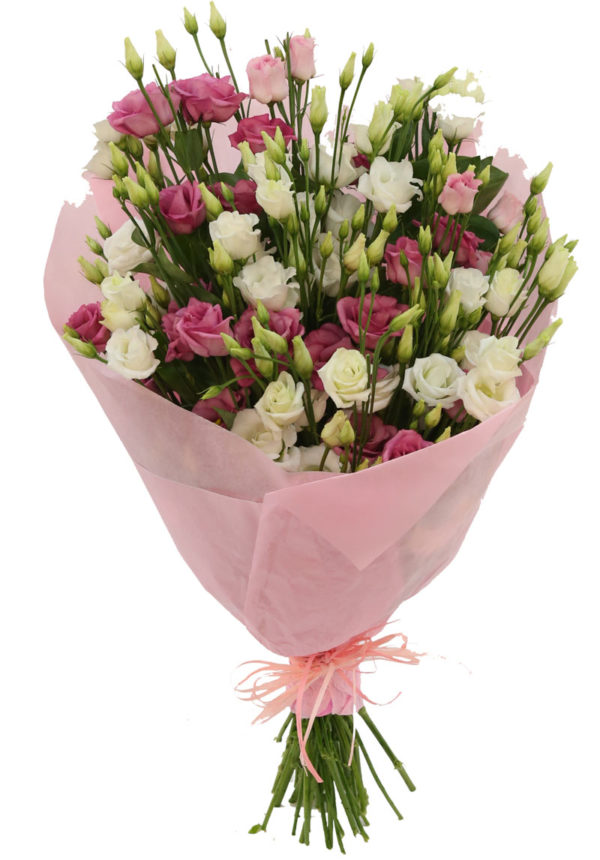 bukiet z eustomy z dostawą pocztą kwiatowa wysyłka kwiaciarnia internetowa