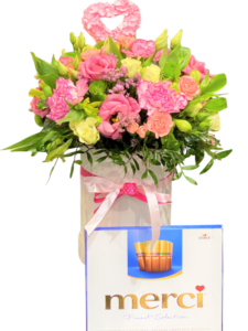 Flower box-słodka niespodzianka kwiatowa przesyłka kwiaciarnia