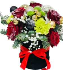 flower box na święta Bożego narodzenia dostawa poczta, kwiatowa wysyłka do domu