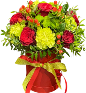 kompozycja kwiatowa, kwiaty w pudełku dostawa pocztą Radom lub kurierem 