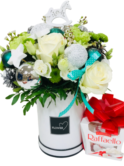 stroik na święta, flower box na Święta Bożegonarodzenia