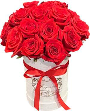 Róże czerwone w pudełku tanie kwiaty online z dostawą