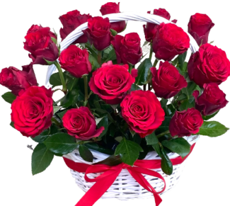 róże czerwone w koszu z dostawą poczta, kwiatowa wysyłka florystyczna kwiaciarnia online Polska