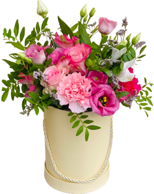 kwiaty w pudełku z dostawą do domu, florystyczna poczta, kwiatowa dostawa flower box z żywych kwiatów zamów online w taniej kwiaciarni