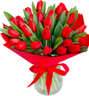 bukiet czerwone tulipany z dostawą poczta, kwiatowa przesyłka kwiatowa ogólnopolska kwiatowa florystyczna poczta