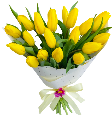 bukiet żółtych tulipanów z dostawą do domu pocztą, kwiatowa dostawa na terenie całej Polski