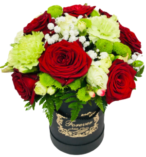 kwiaty w pudełku z dostawa ogólnopolska poczta, kwiatowa dostawa kwiatów do domu lub biura