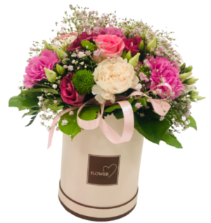 kwiaty w pudełku florystyczna poczta, kwiatowa dostawa ogólnopolska kwiaciarnia internetowa